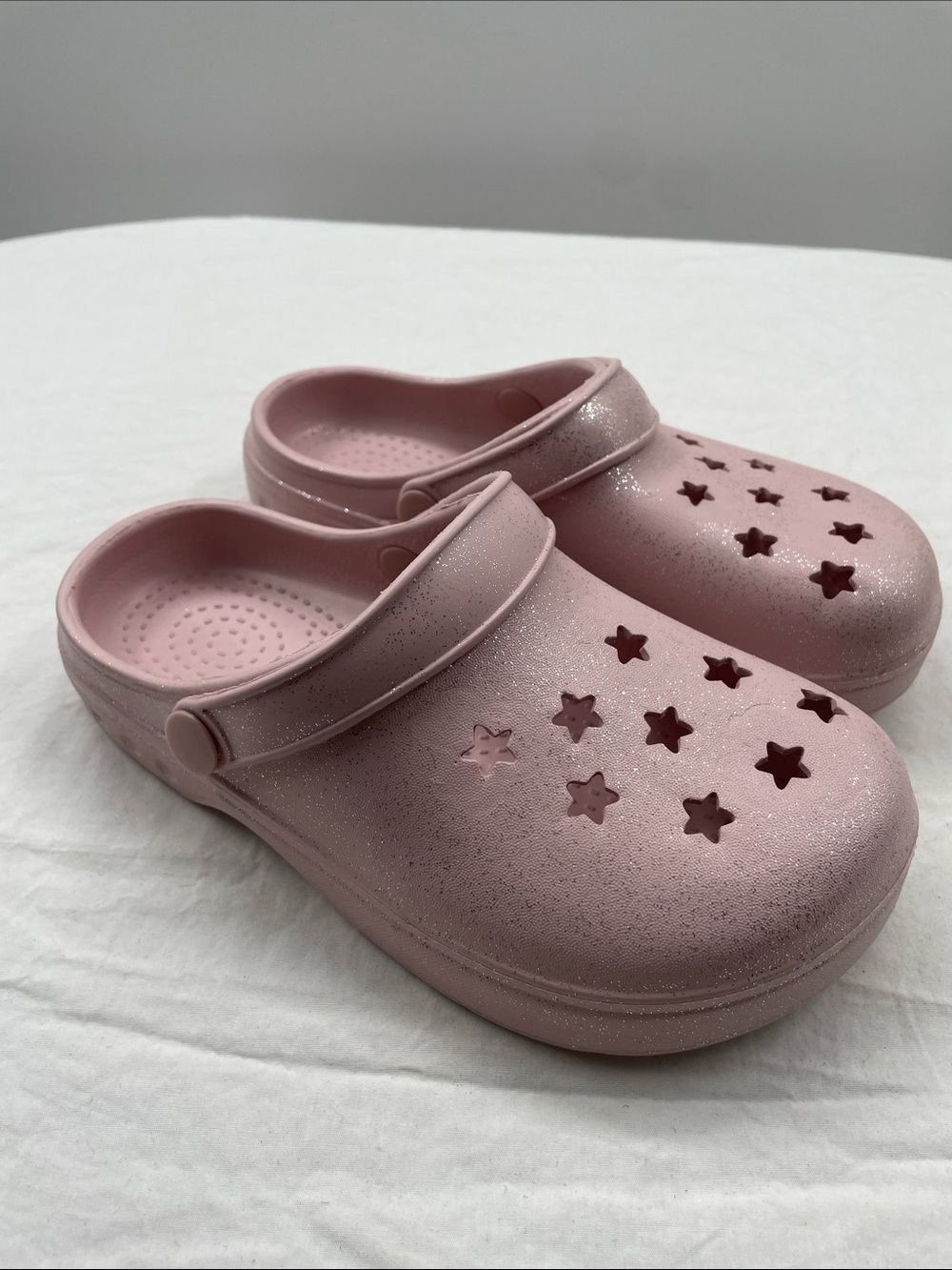 NEW! Girls' Glitter Pink Star Clog Shoes. 30/31.